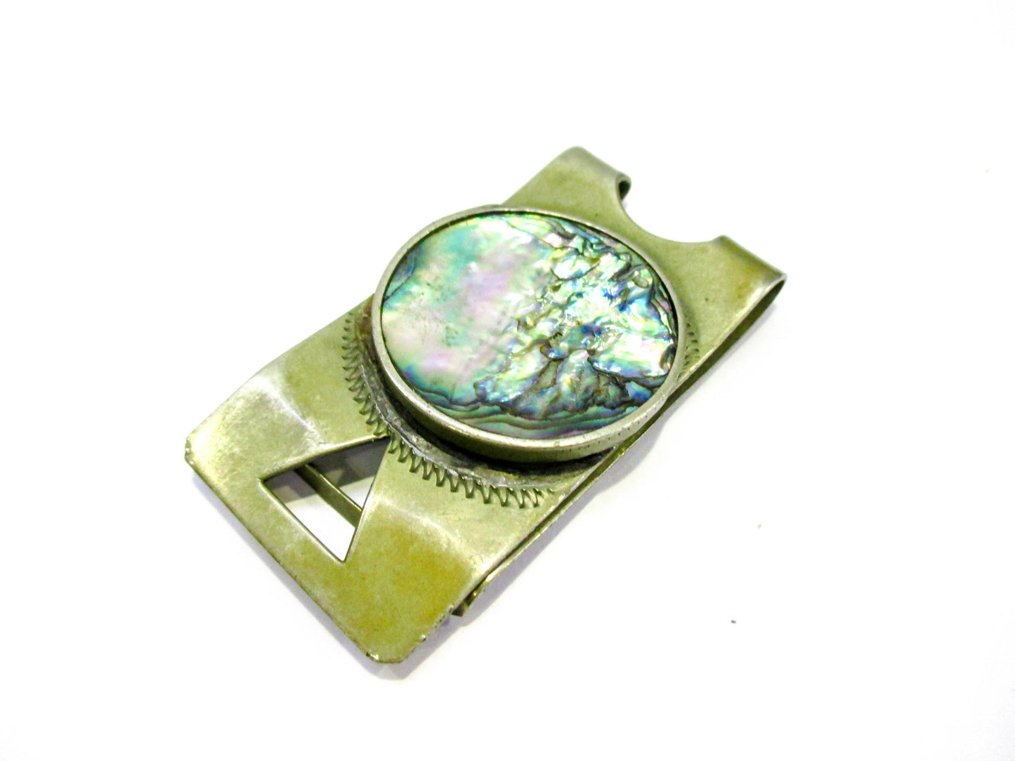 Vintage Money Clip with Abalone Inlay