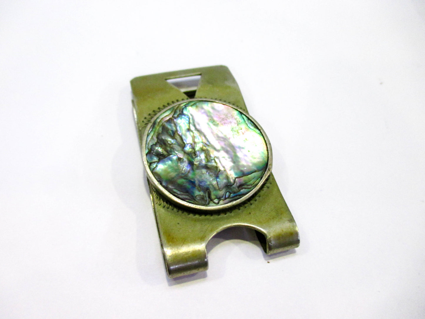 Vintage Money Clip with Abalone Inlay