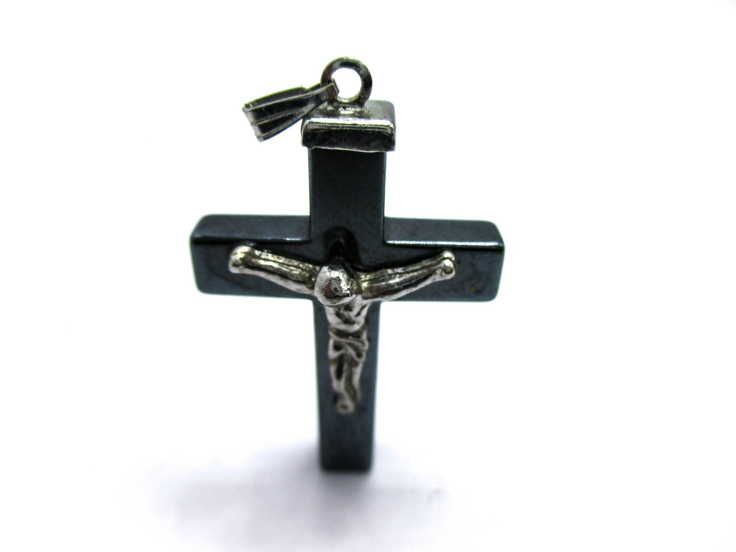 Crucifix of Jesus Christ on a Hematite Cross