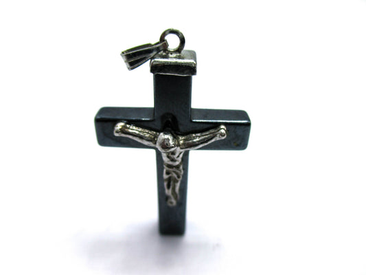 Crucifix of Jesus Christ on a Hematite Cross