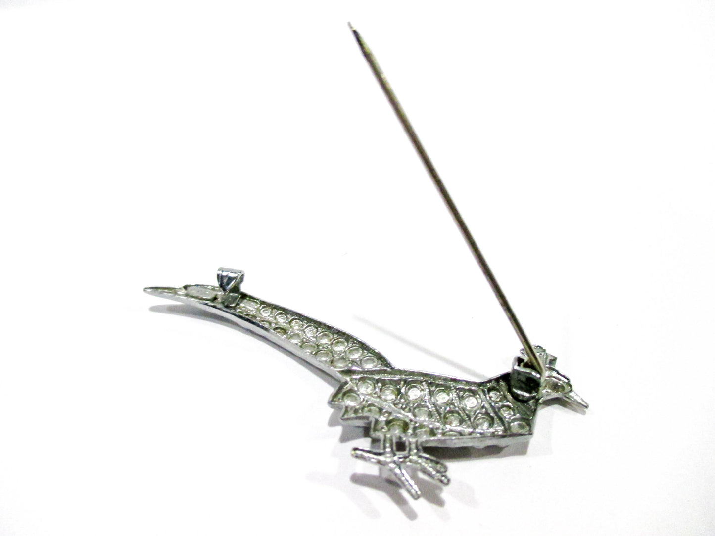 Vintage Pheasant Rhinestone Free Brooch Pin