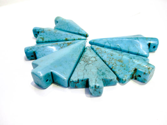 Arrowhead Lot For Necklace Pendants - 7 Pieces - Dyed Howlite