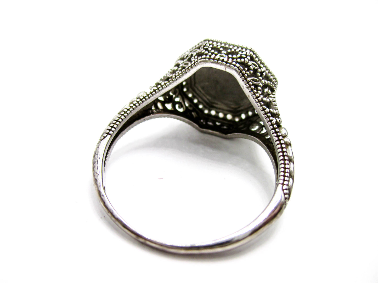 Vintage Signet Ring Sterling Silver - Middle Initial for Last Name "M"