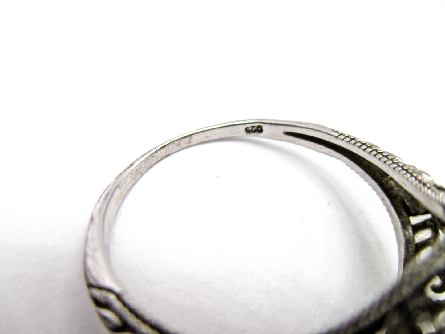 Vintage Signet Ring Sterling Silver - Middle Initial for Last Name "M"