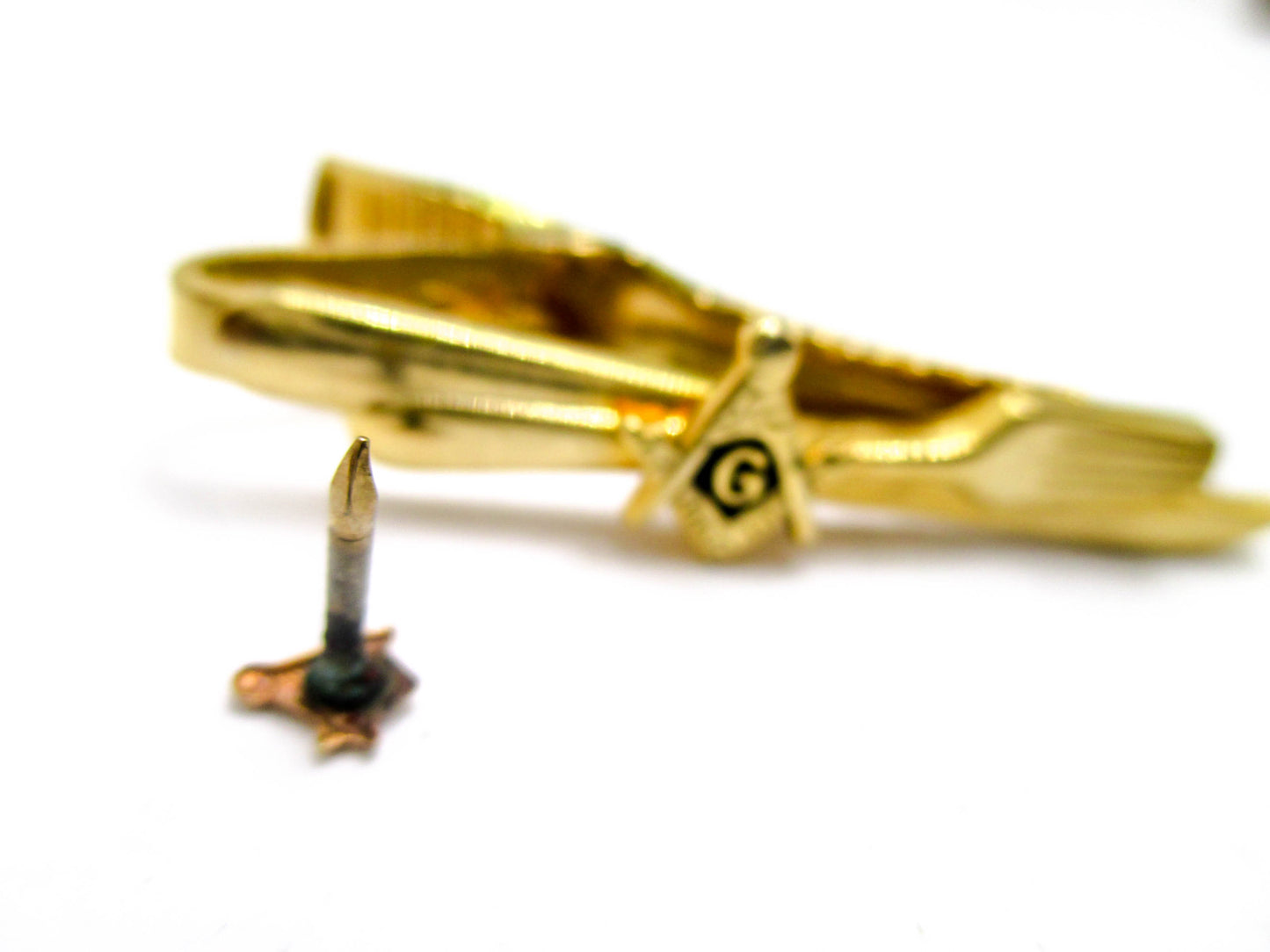 Masonic Knife & Fork Degree Tie Clasp with a Very Small Tie Pin