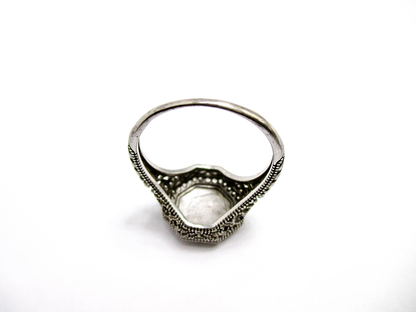 Vintage Signet Ring Sterling Silver - Middle Initial for Last Name "M"