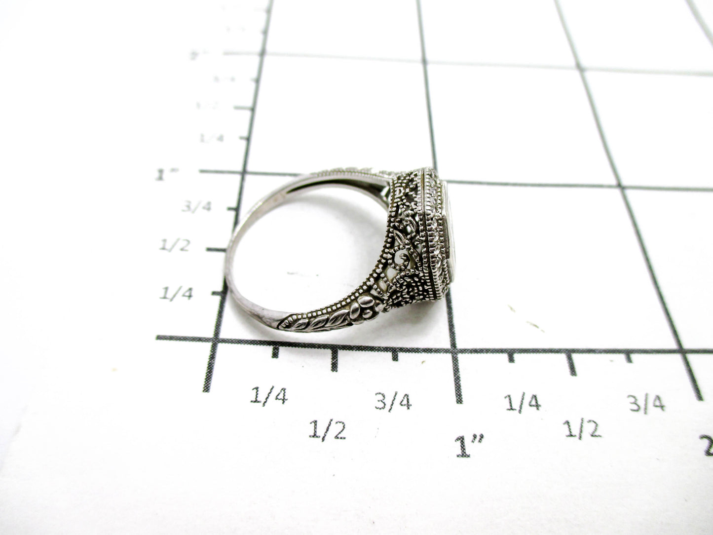Vintage Signet Ring Sterling Silver - Middle Initial for Last Name "M"