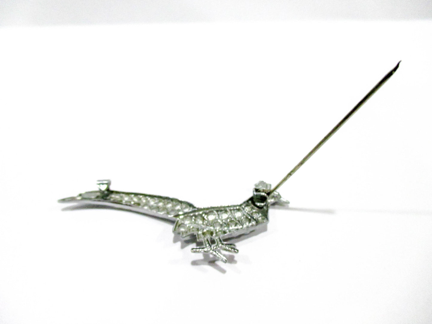 Vintage Pheasant Rhinestone Free Brooch Pin