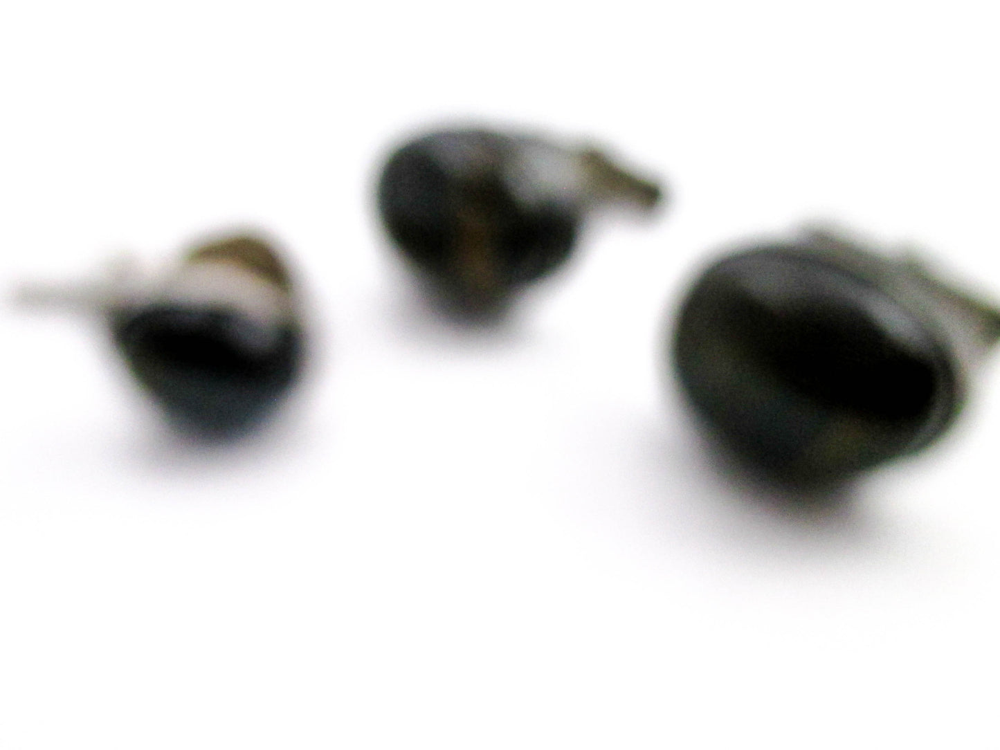 Sterling and Black Tigers Eye Cabochon Cufflink Set