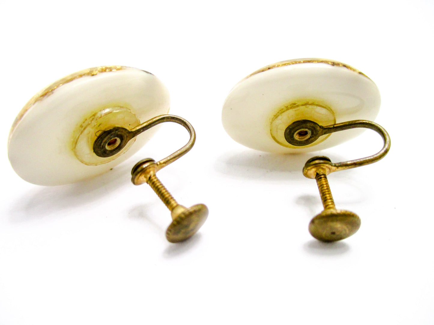 Gold Flake Pick and Shovel Vintage Earrings
