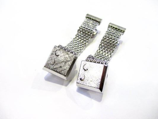 Silver Mesh Cufflinks - Subtle Wraparound Snapper Set