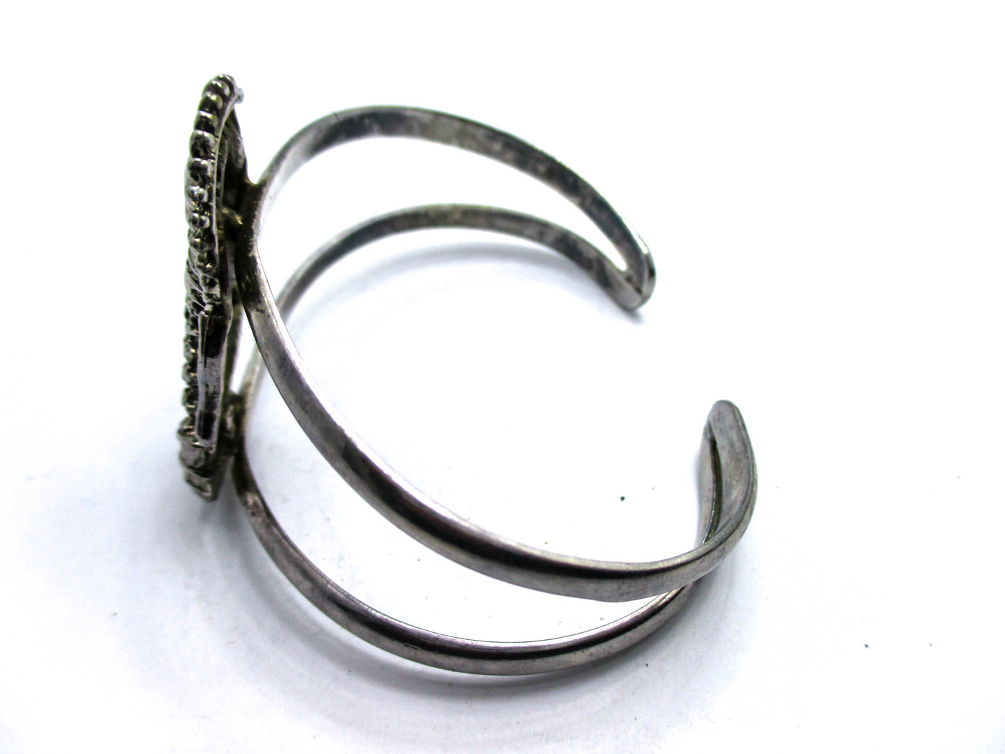 Vintage Seahorse Silver Tone Cuff Bracelet