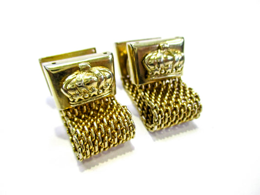 Crown Cufflinks - Wraparound Mesh by Swank, Kum-A-Part