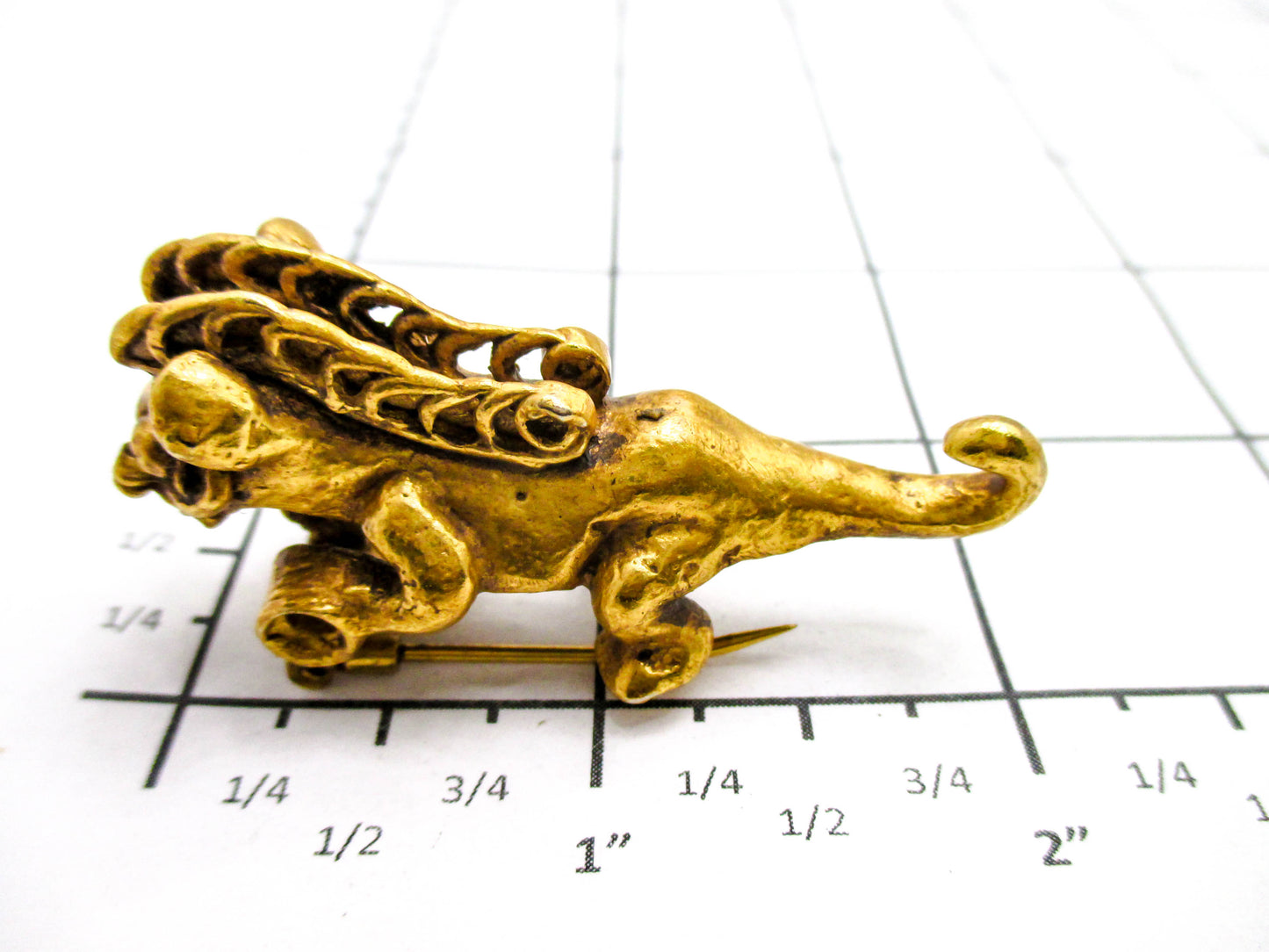 Vintage Foo Dog Fur Clip