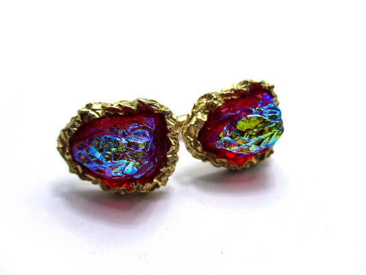 Vintage Red Lava Style Cufflinks