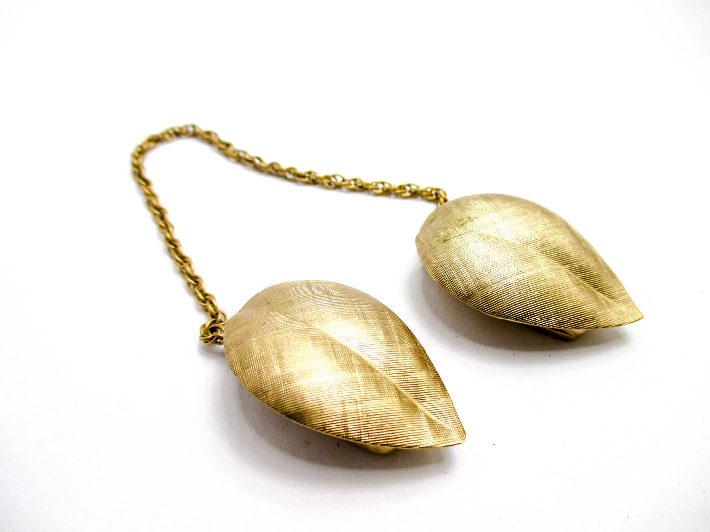 Vintage Sweater Clips by Napier Jewelry - Gold Tone Leaves