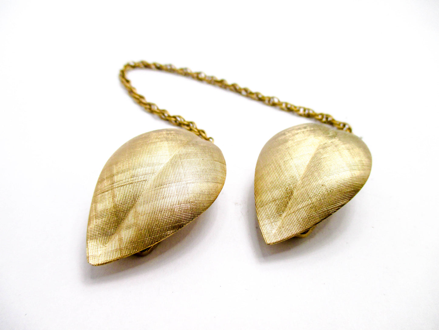 Vintage Sweater Clips by Napier Jewelry - Gold Tone Leaves