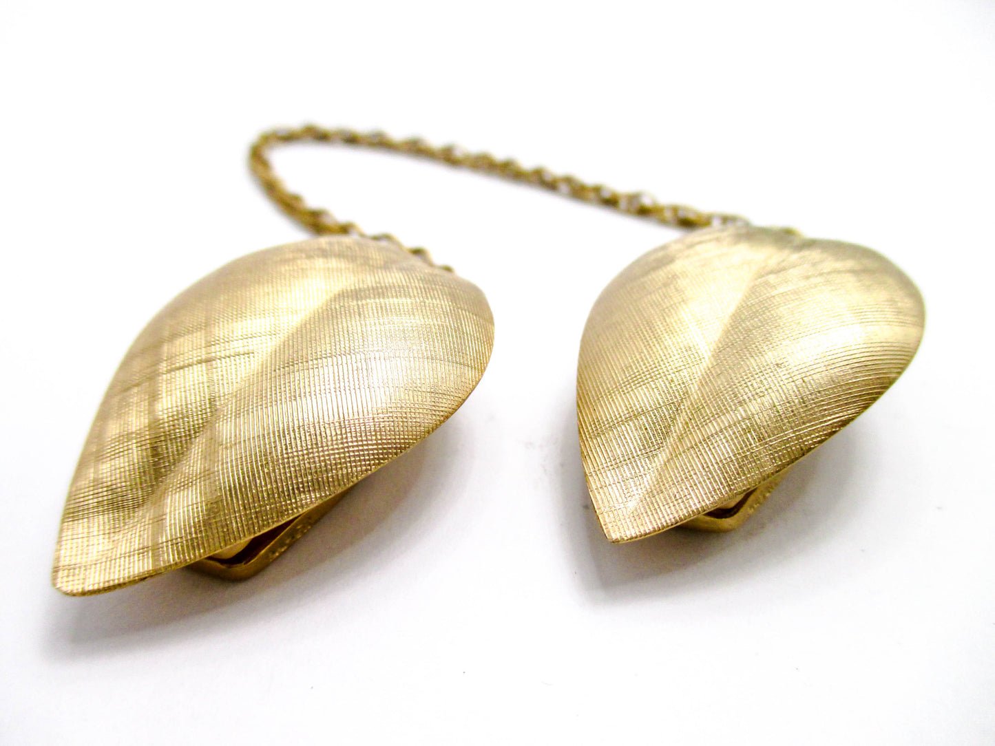 Vintage Sweater Clips by Napier Jewelry - Gold Tone Leaves