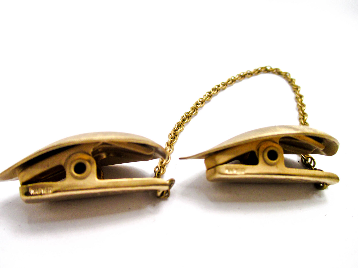 Vintage Sweater Clips by Napier Jewelry - Gold Tone Leaves
