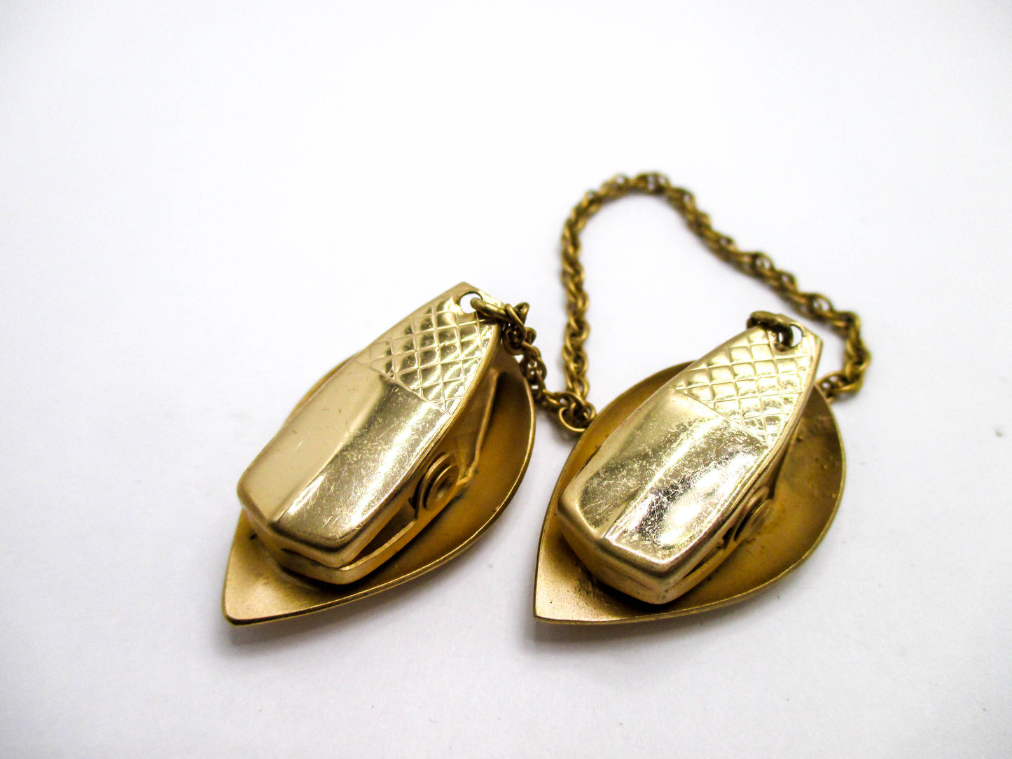 Vintage Sweater Clips by Napier Jewelry - Gold Tone Leaves