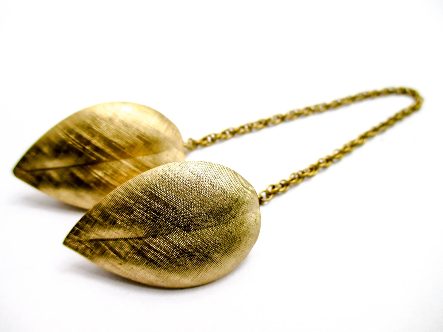 Vintage Sweater Clips by Napier Jewelry - Gold Tone Leaves
