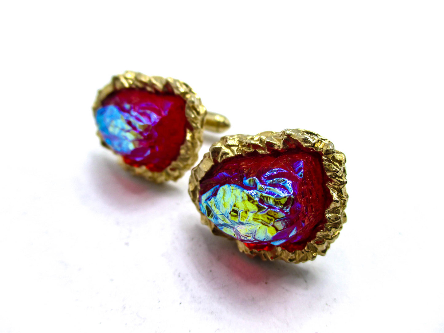 Vintage Red Lava Style Cufflinks