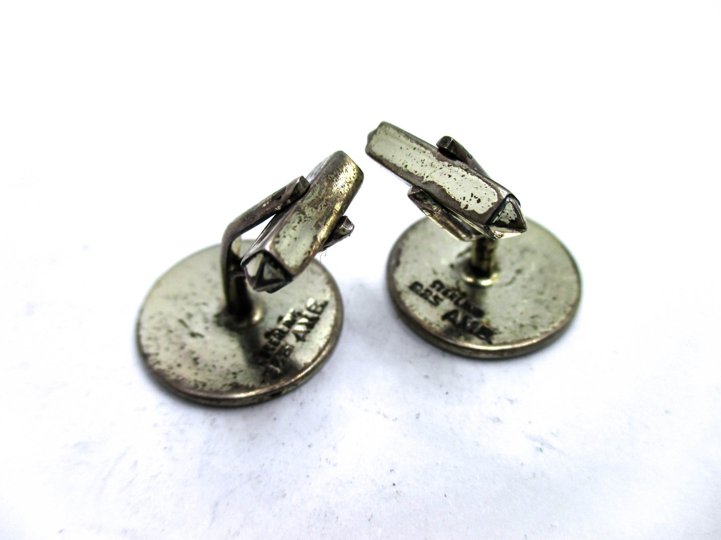 Vintage Pair Mexican Sterling Silver Calendar Cufflinks