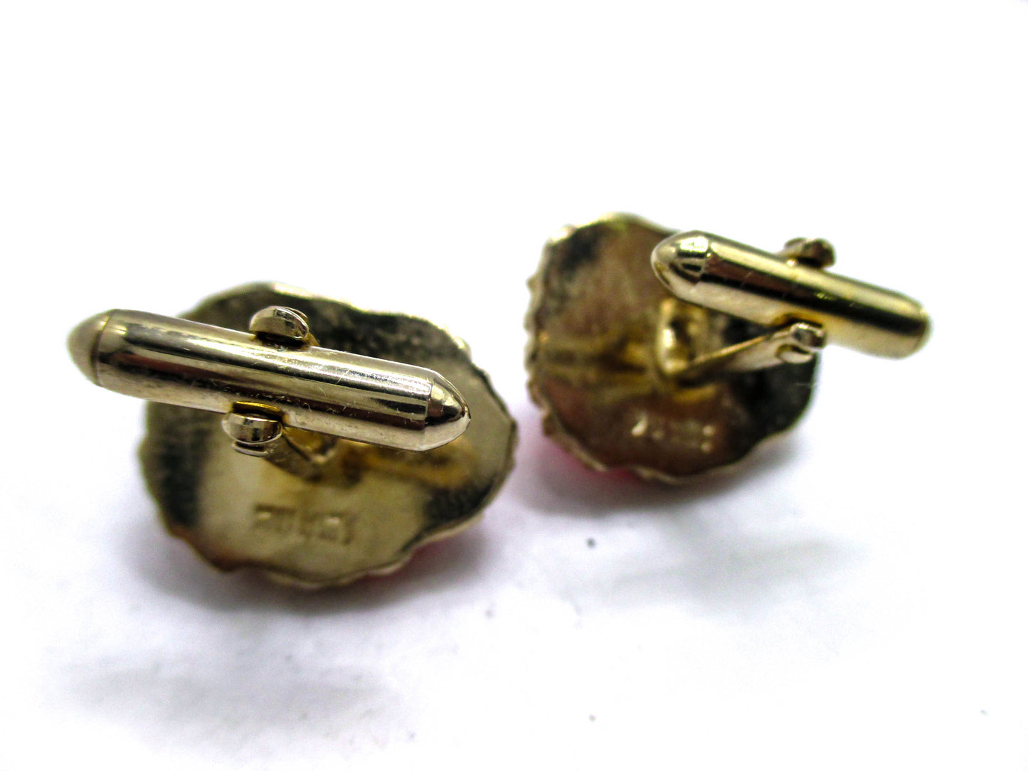 Vintage Red Lava Style Cufflinks