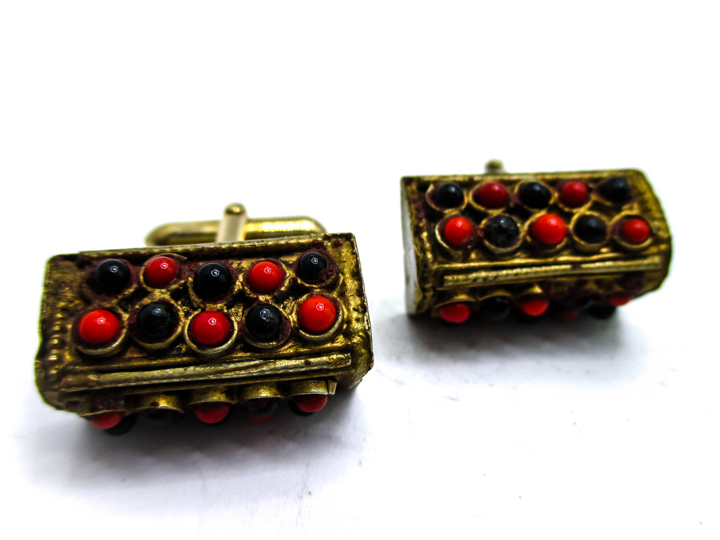 Gilt Silver Tibetan Cufflinks
