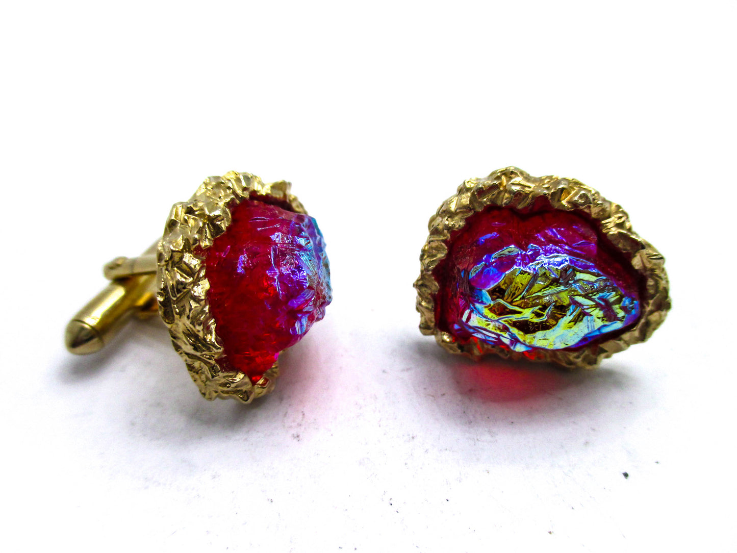 Vintage Red Lava Style Cufflinks