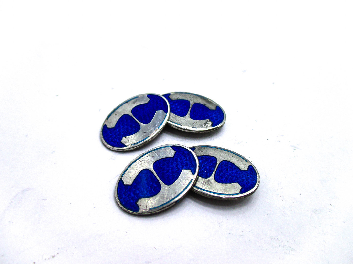 Antique Sterling Enamel Cufflinks by Vintage G.C. Hudson Company