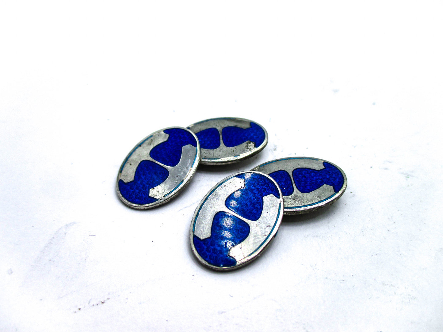 Antique Sterling Enamel Cufflinks by Vintage G.C. Hudson Company