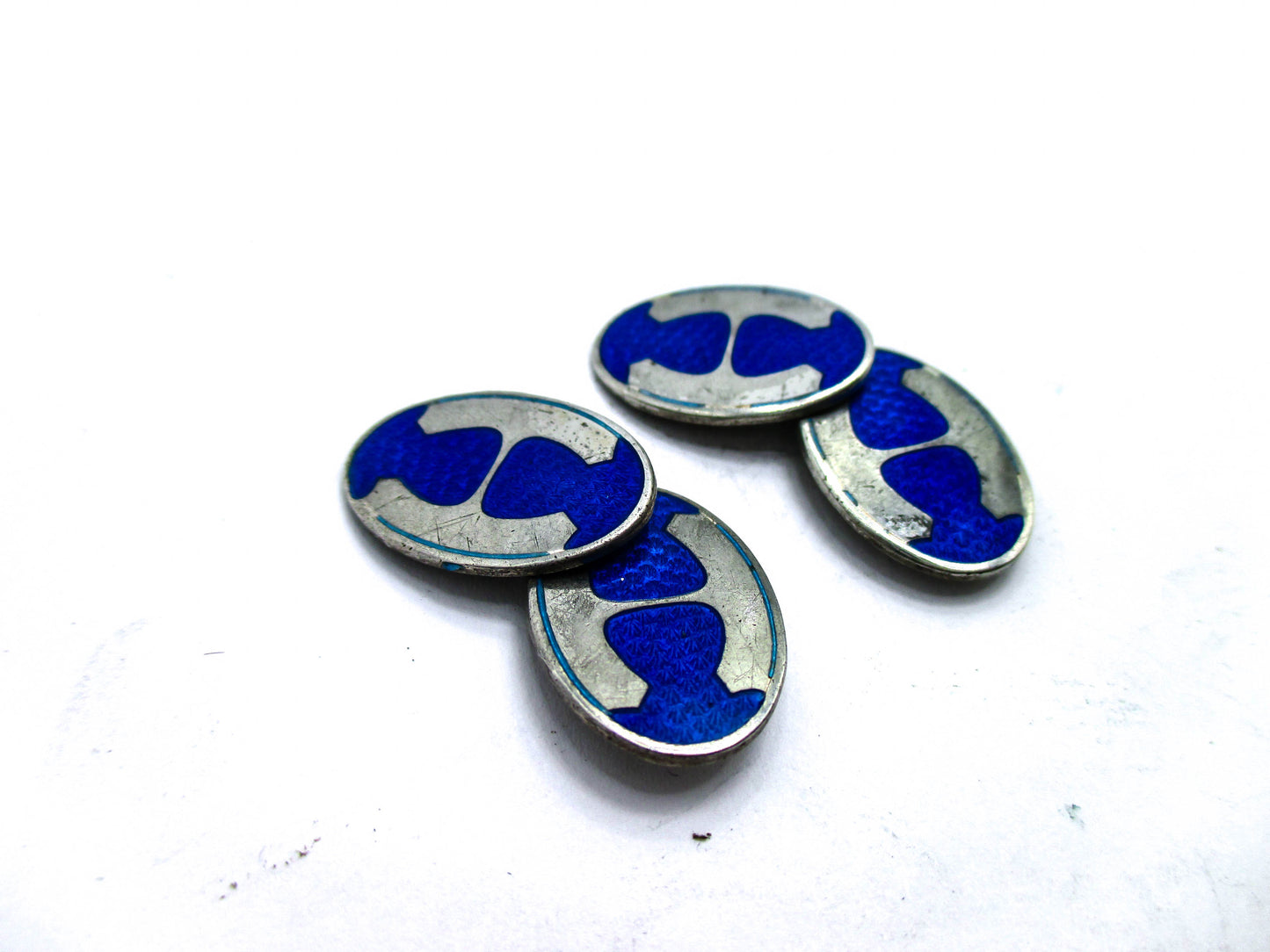 Antique Sterling Enamel Cufflinks by Vintage G.C. Hudson Company