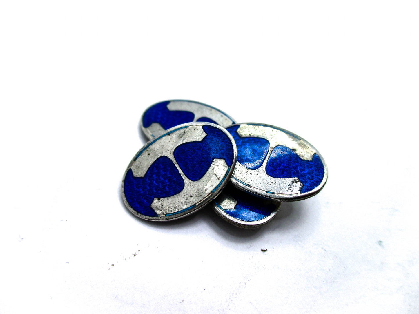 Antique Sterling Enamel Cufflinks by Vintage G.C. Hudson Company
