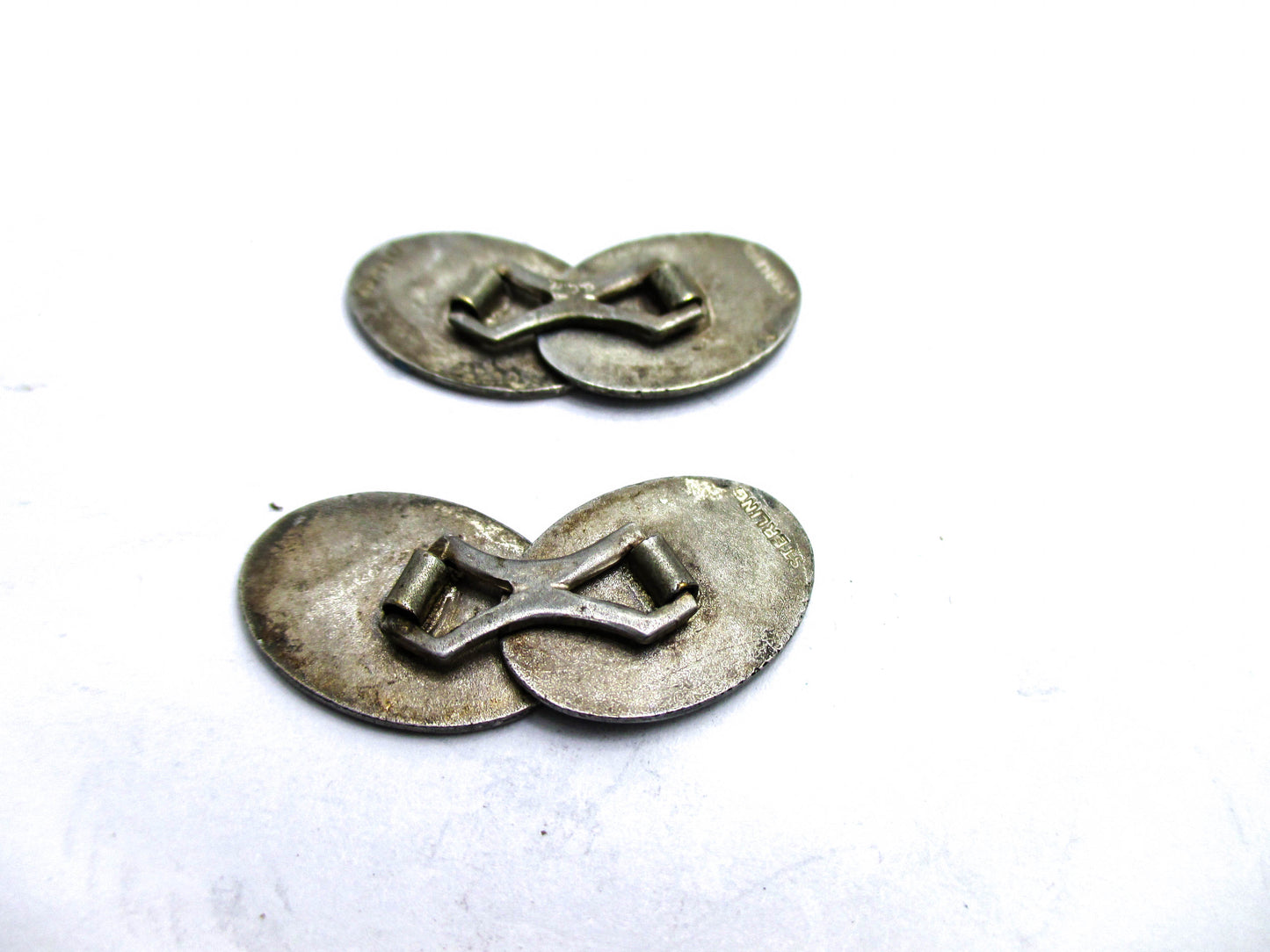Antique Sterling Enamel Cufflinks by Vintage G.C. Hudson Company