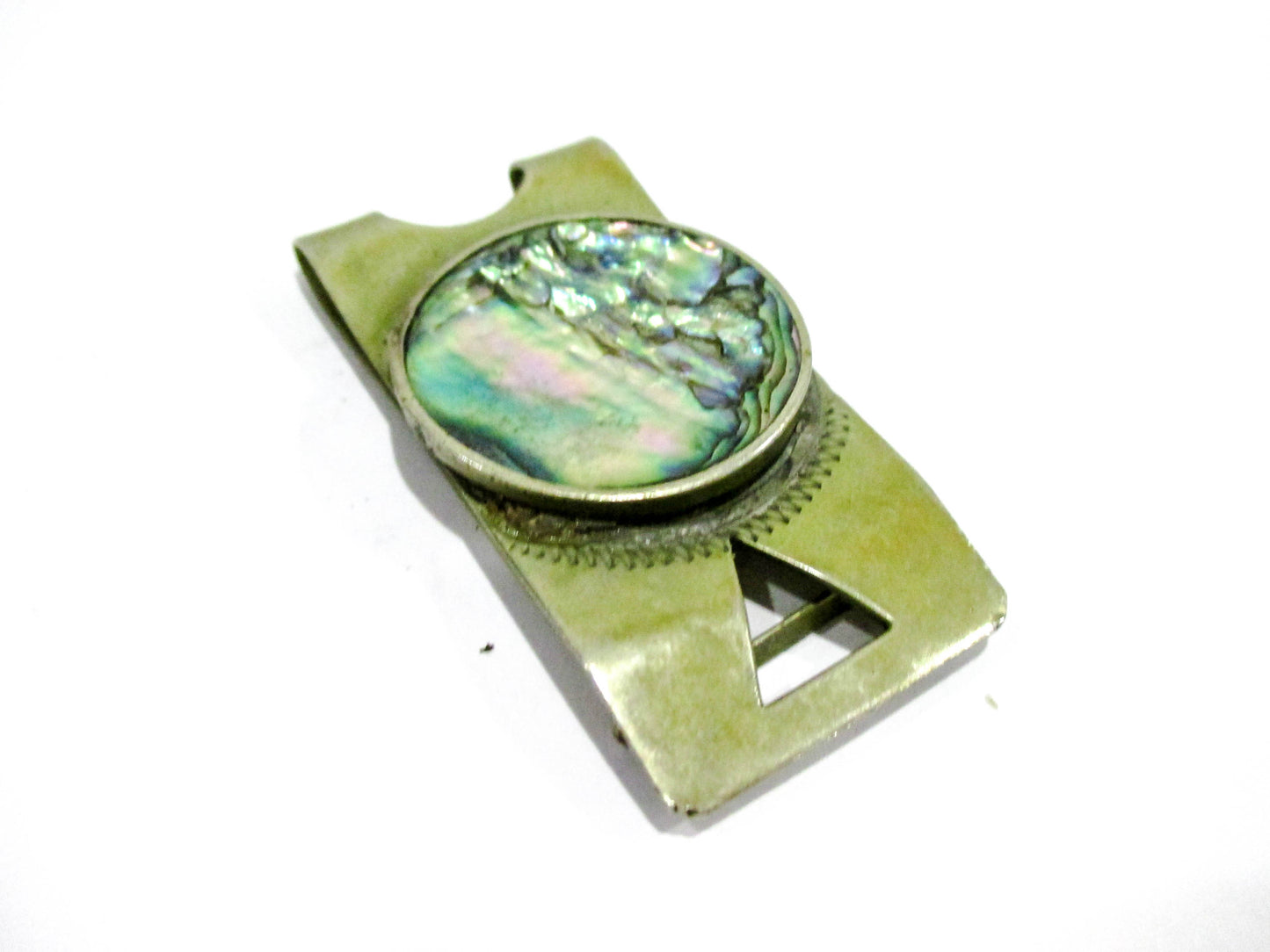Vintage Money Clip with Abalone Inlay