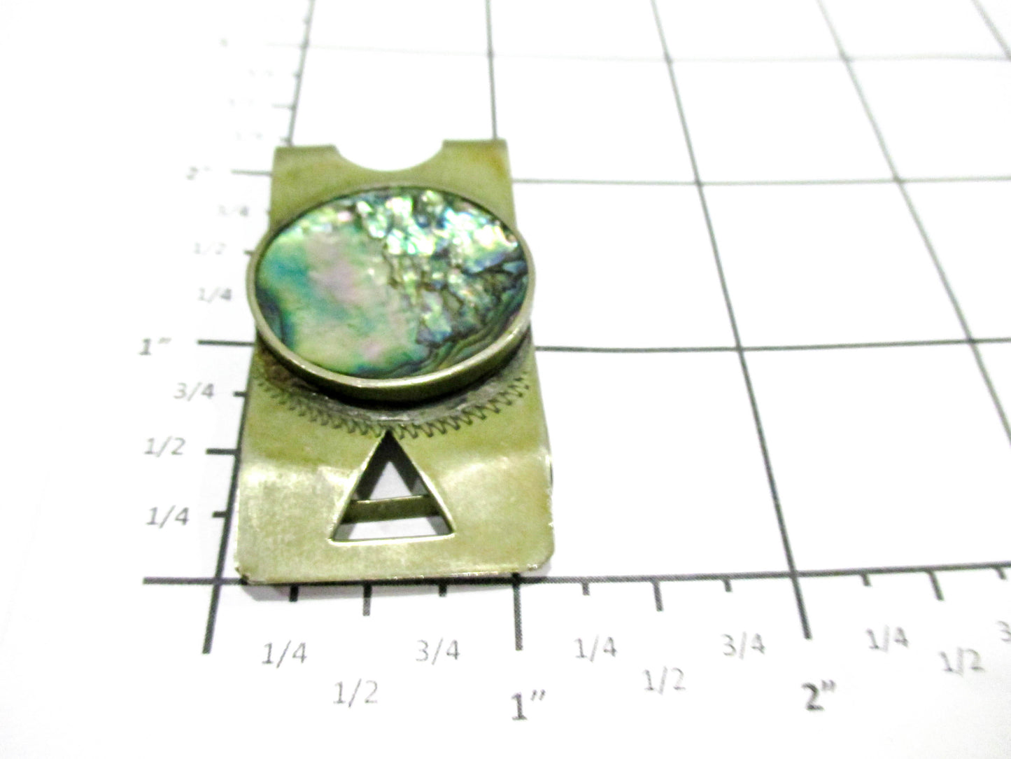 Vintage Money Clip with Abalone Inlay