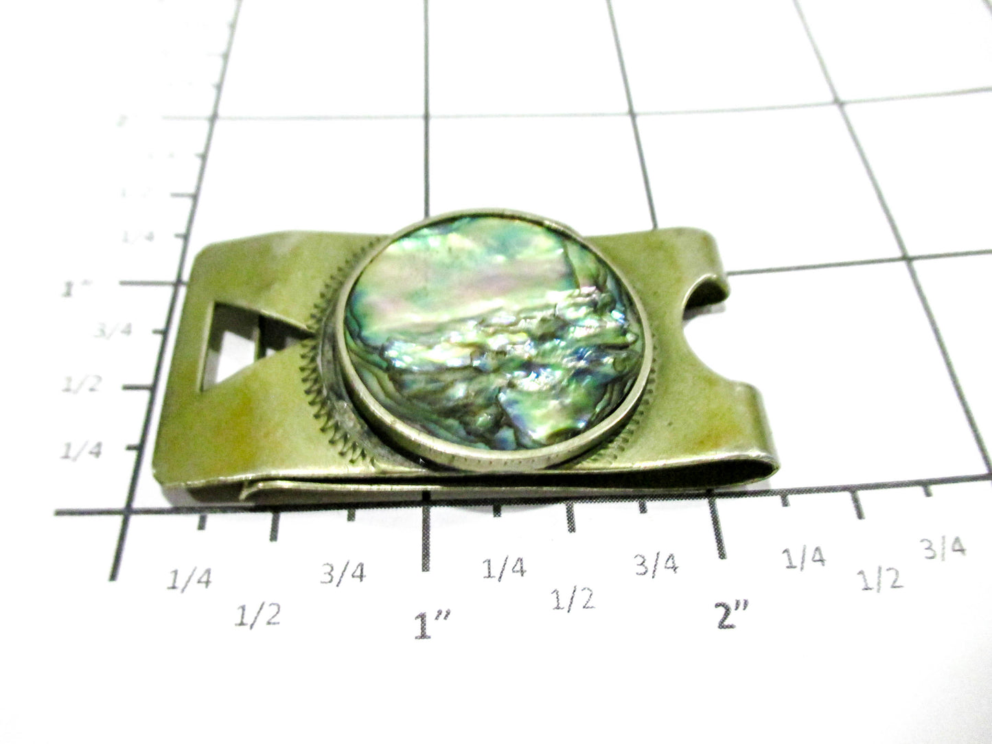 Vintage Money Clip with Abalone Inlay