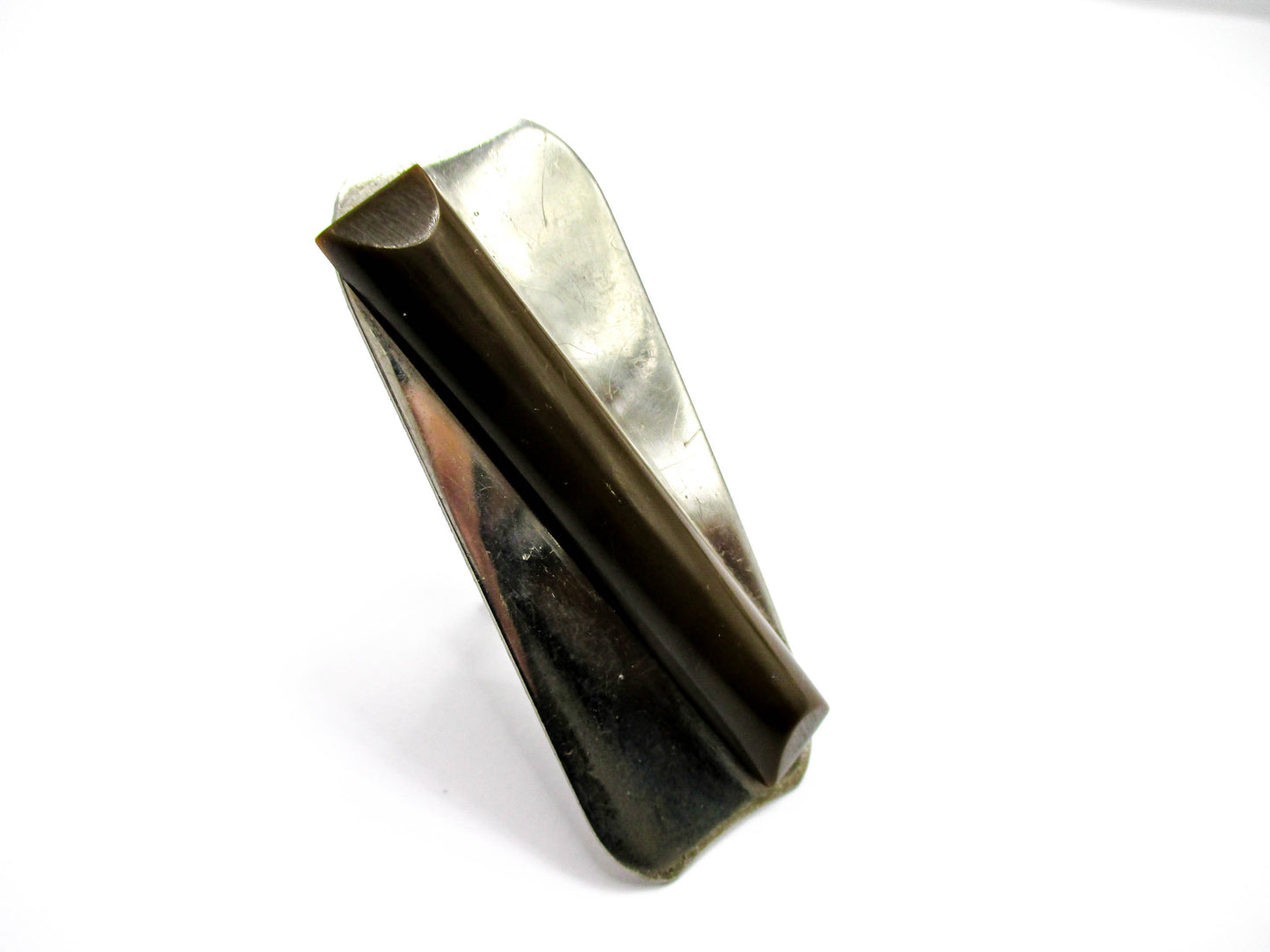 Brown on Silver Dress Clip