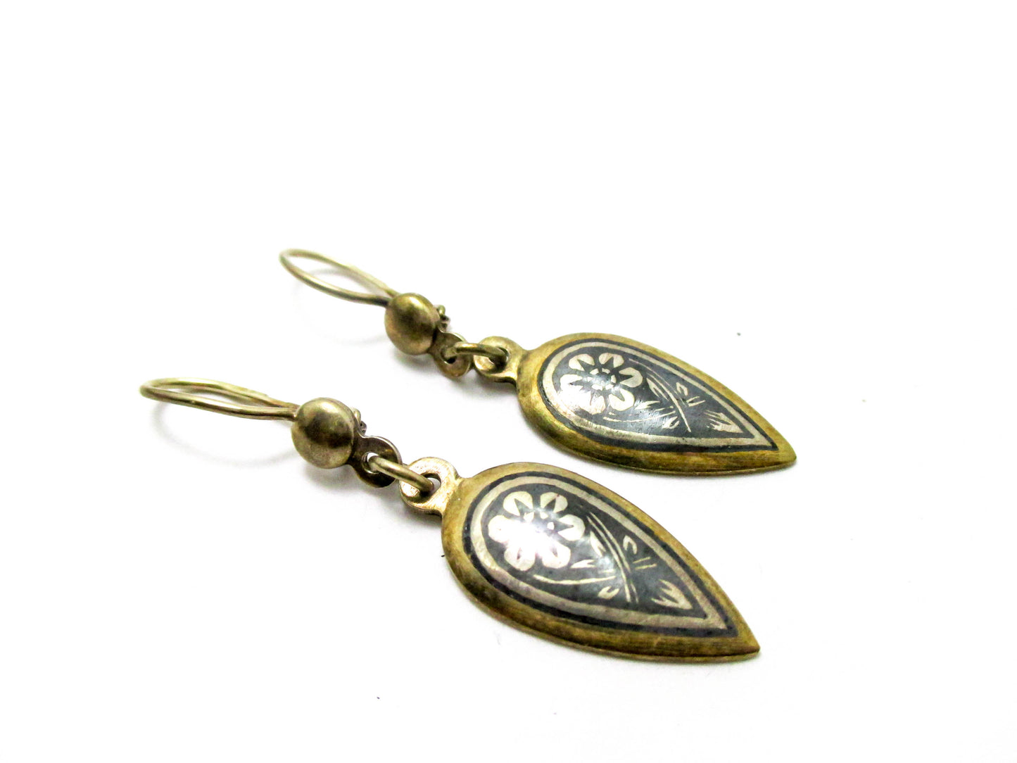 Kubachi Niello Silver Earring Set