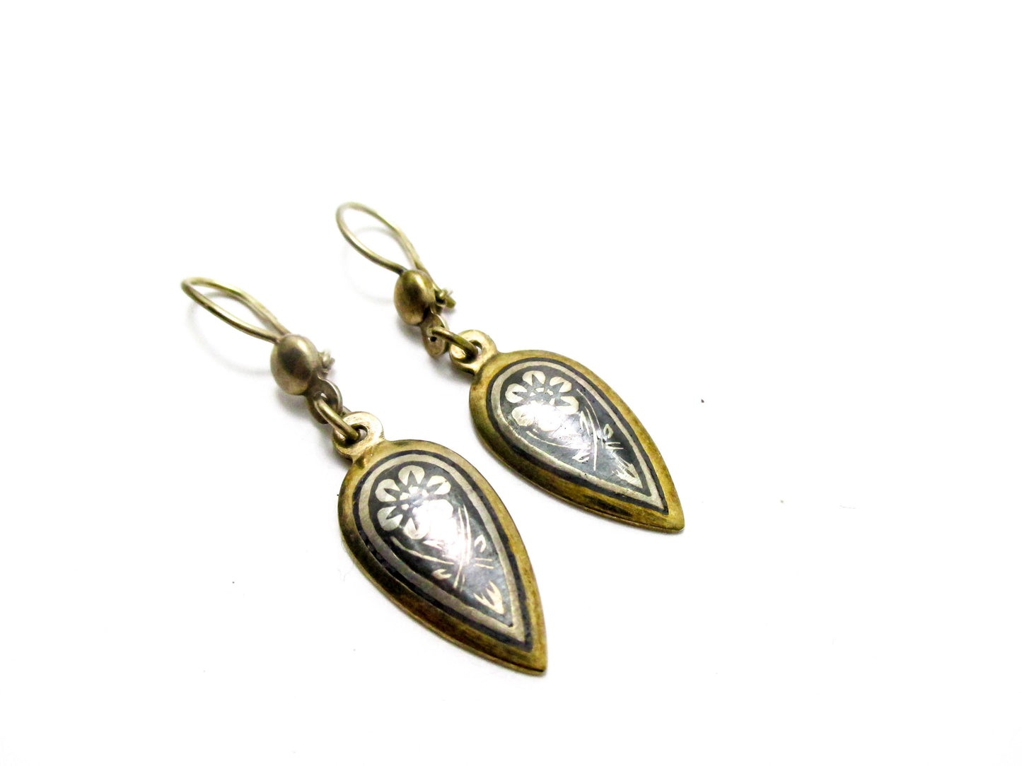 Kubachi Niello Silver Earring Set