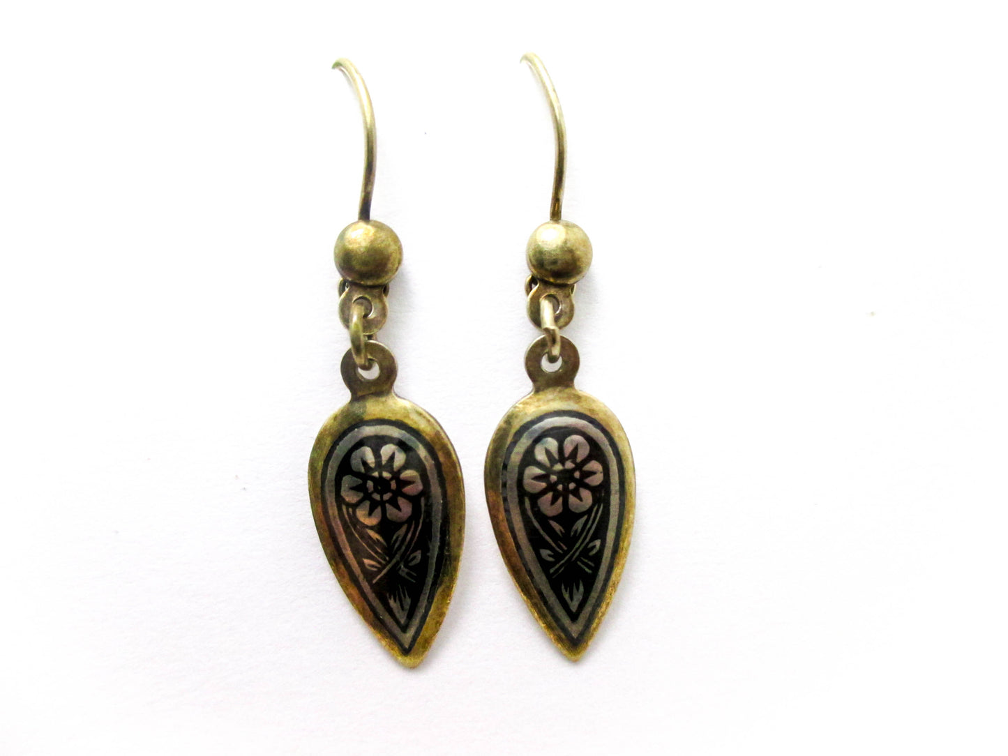 Kubachi Niello Silver Earring Set