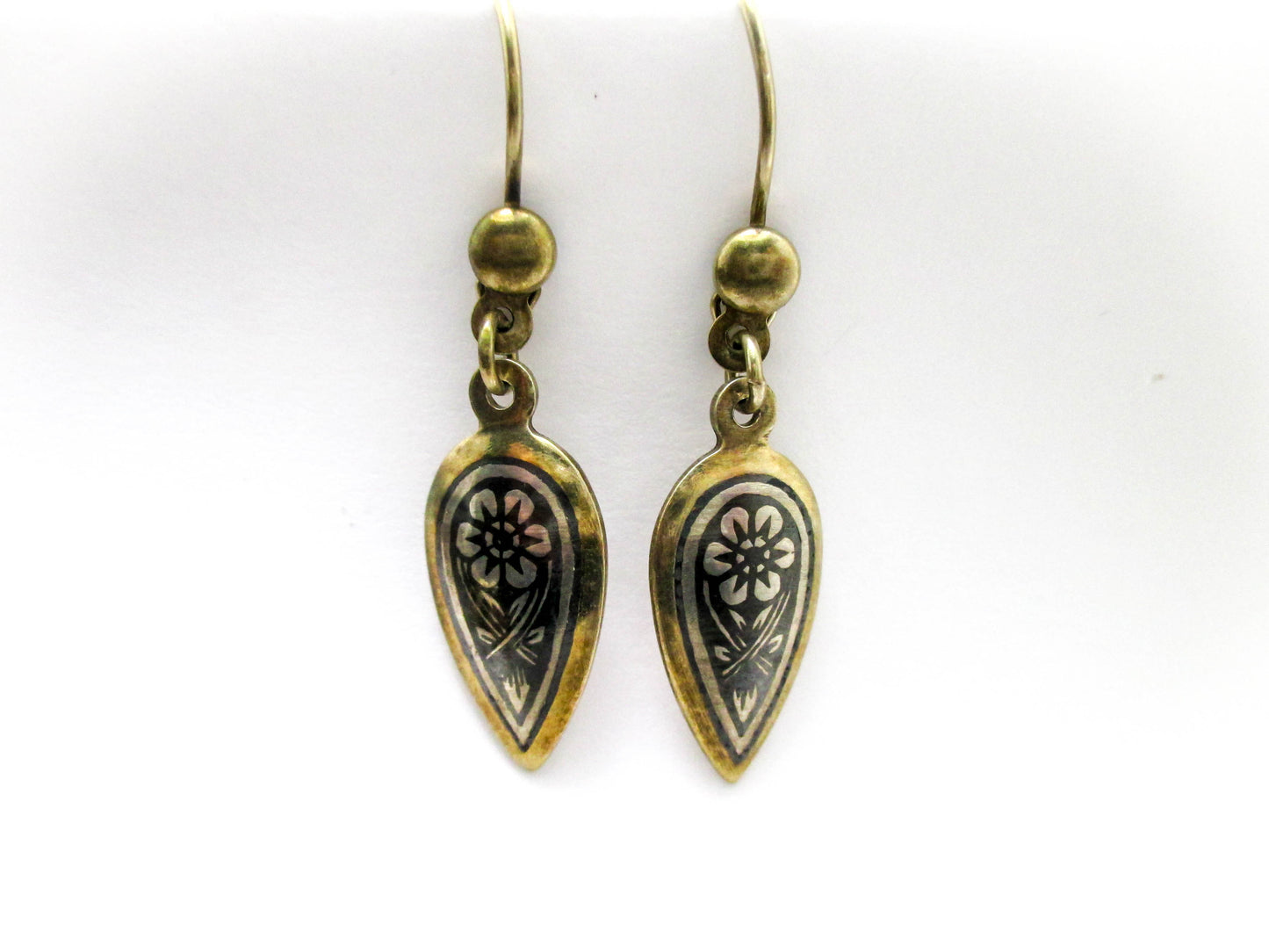 Kubachi Niello Silver Earring Set