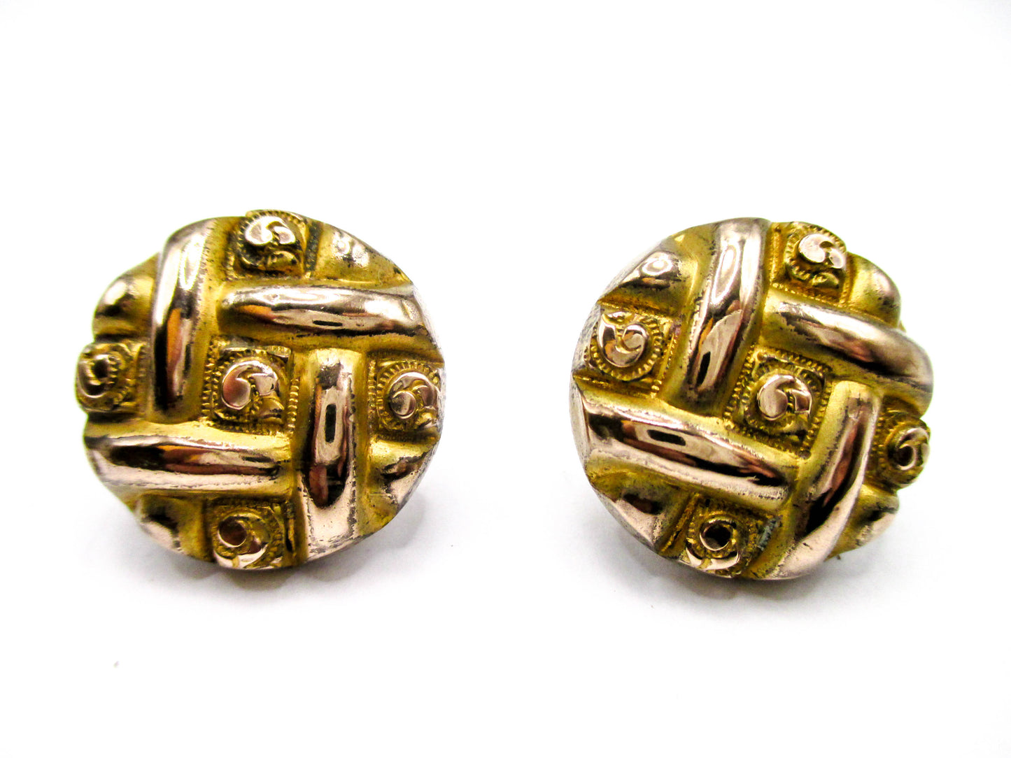 Antique Cufflinks 1800s Victorian Cuff Buttons - 1880s Wingback Style Cufflinks