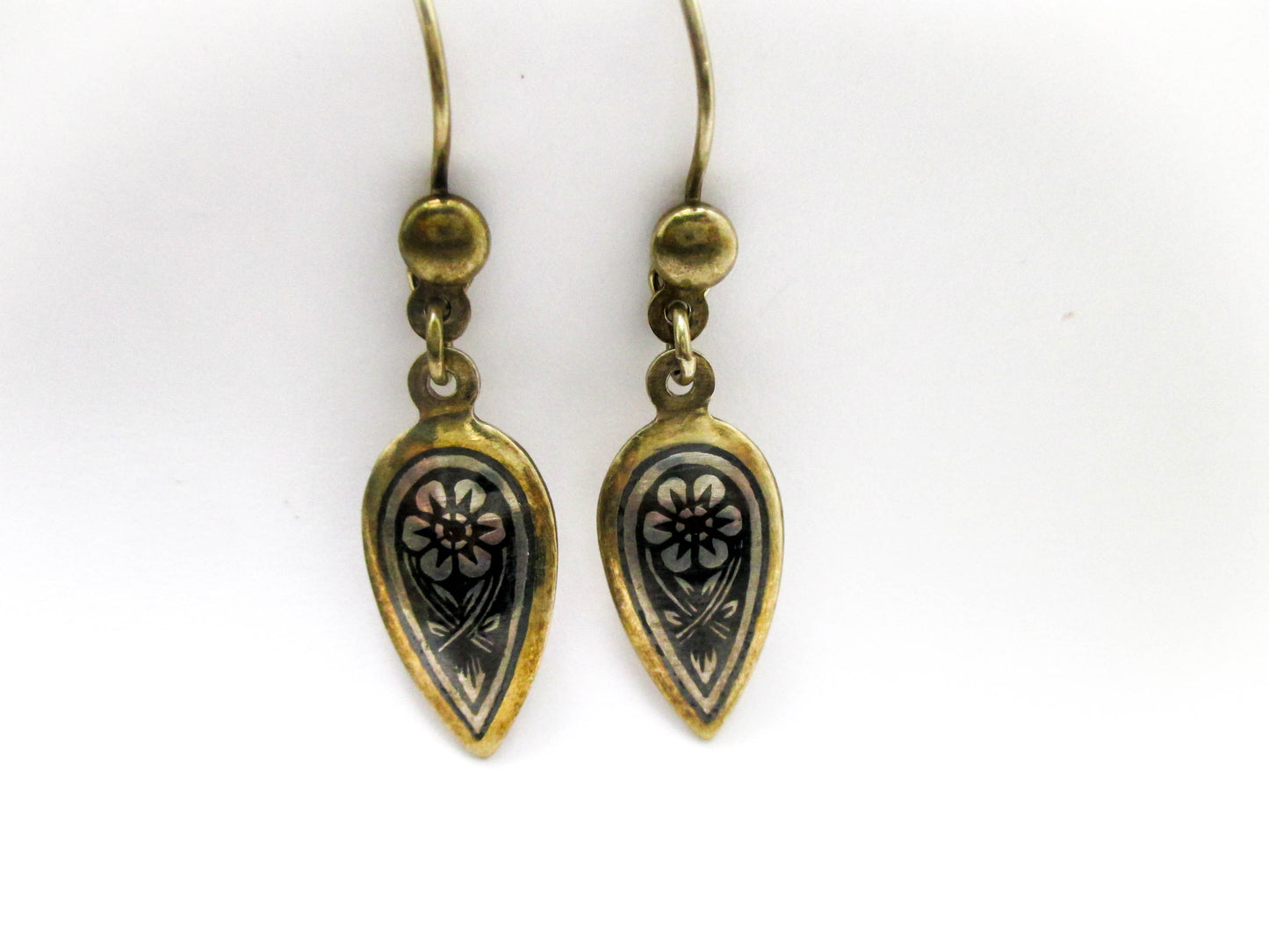 Kubachi Niello Silver Earring Set