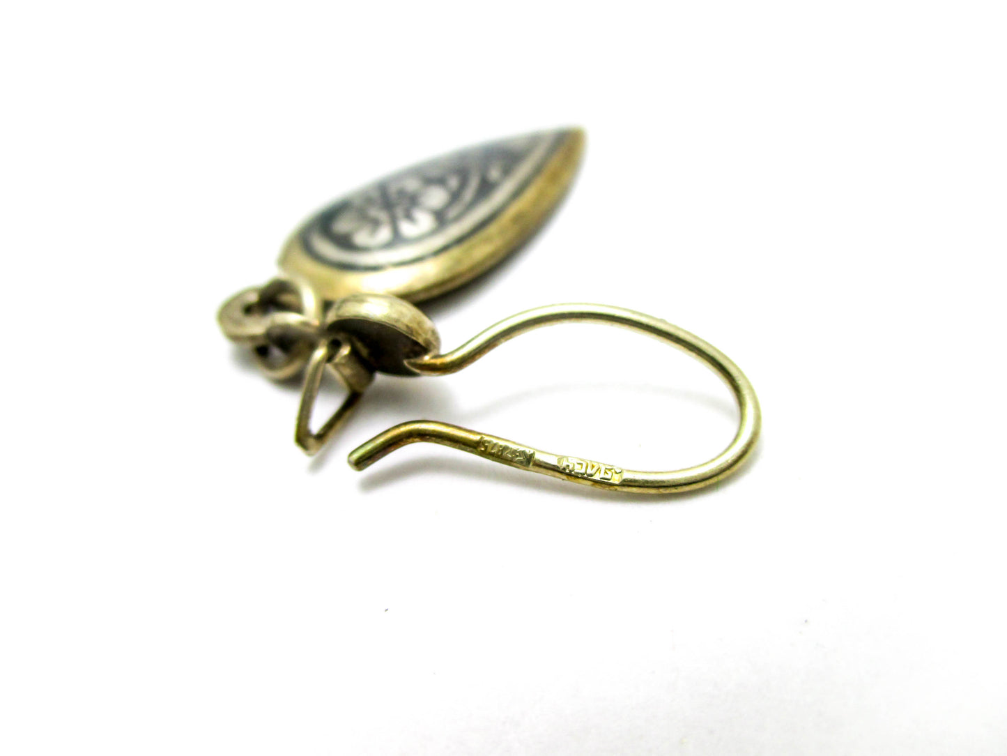 Kubachi Niello Silver Earring Set