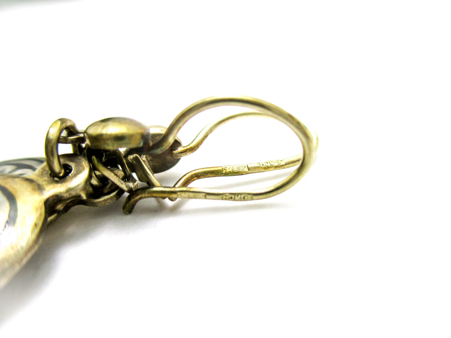 Kubachi Niello Silver Earring Set