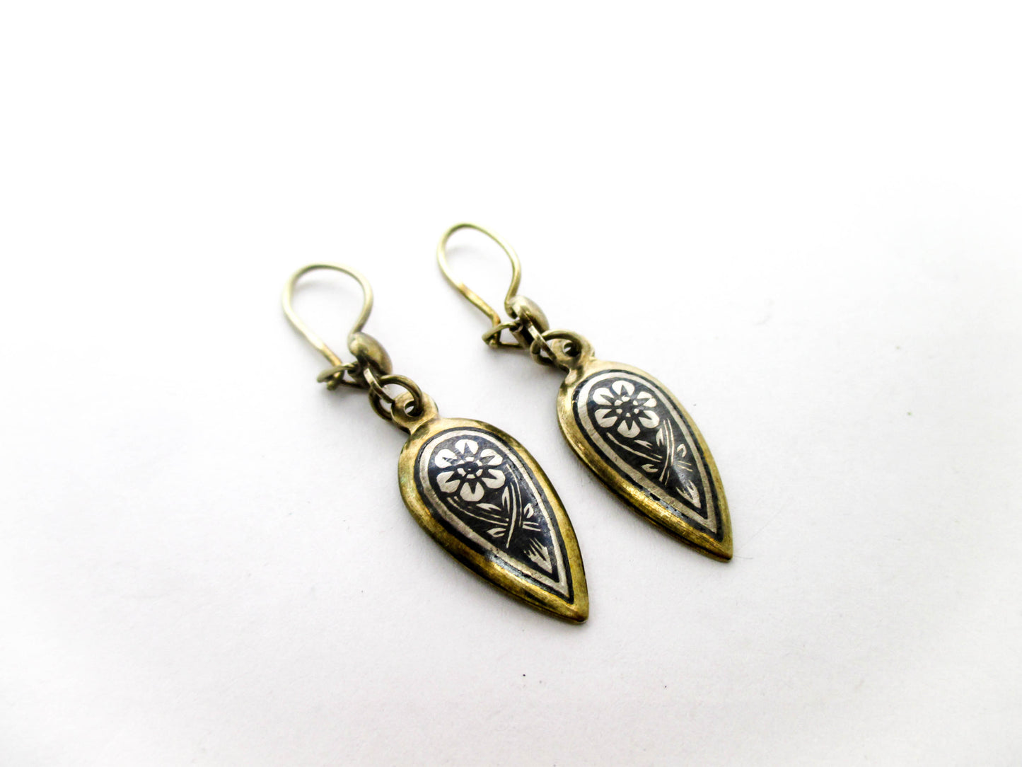 Kubachi Niello Silver Earring Set