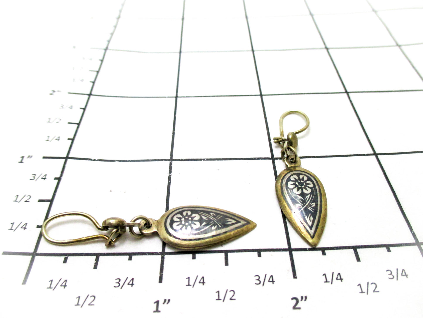 Kubachi Niello Silver Earring Set