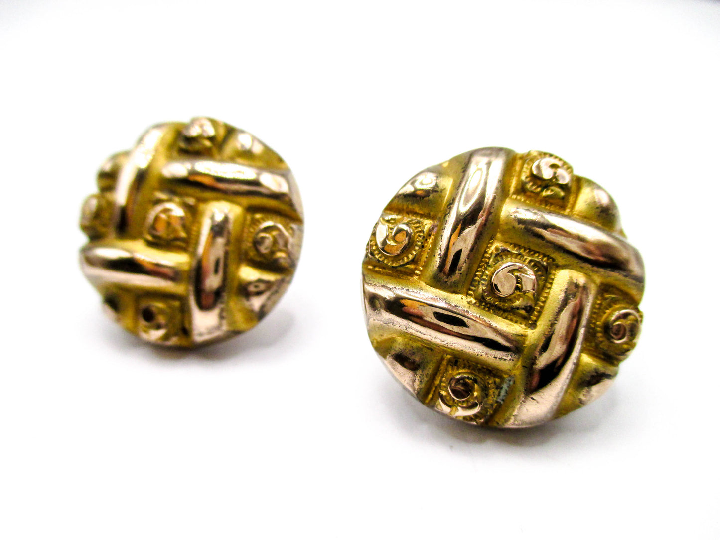 1800s Victorian Cuff Buttons - 1880s Wingback Style Cufflinks